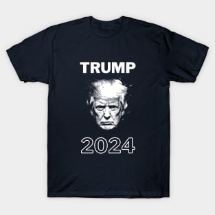 black and white minimalist style - Trump 2024 T-Shirt